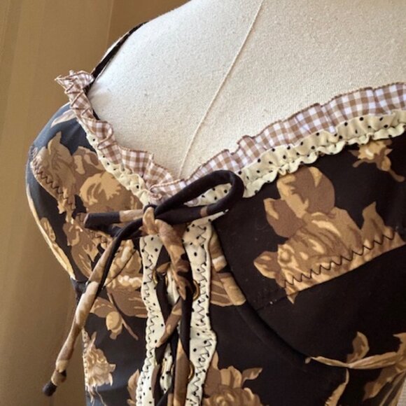 Vintage Betsey Johnson Bustier Corset Swim Top - Picture 3 of 13